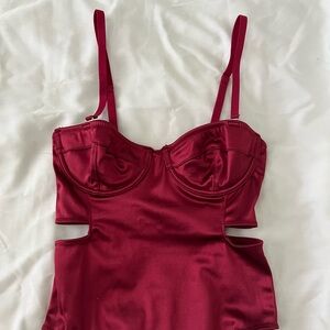 UO Red Cutout Bodysuit